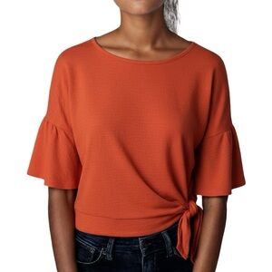 EUC Michael Kors Orange bell sleeve blouse small